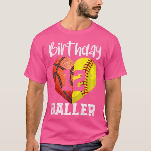 12e verjaardag Baller Grappig 12 jaar oude Softbal T-shirt (Voorkant)