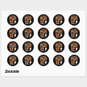12e verjaardag basketbal - deze baller is nu 12 ronde sticker (Vel)