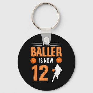 12e verjaardag basketbal - deze baller is nu 12 sleutelhanger