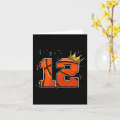 12e verjaardag Basketball Big Number 12 jaar oude  Kaart (Gele Bloem)