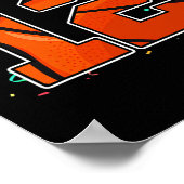 12e verjaardag Basketball Big Number 12 jaar oude  Poster (Hoek)