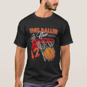 12e verjaardag Basketball Funny 12 jaar oude Kinde T-shirt (Voorkant)