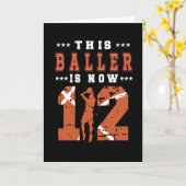 12e verjaardag Basketball Player 12-jarige jongen Kaart (Gele Bloem)