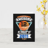 12e verjaardag basketbalspeler Geweldige sinds 201 Kaart (Gele Bloem)