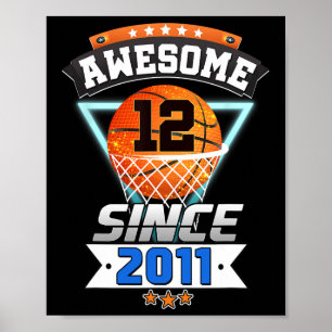 12e verjaardag basketbalspeler Geweldige sinds 201 Poster