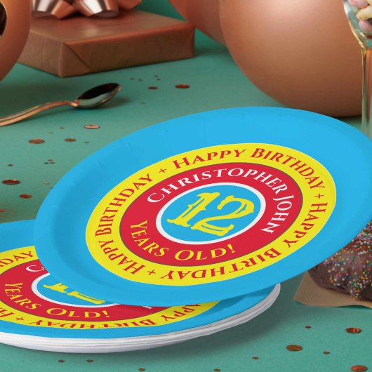 12e verjaardag Borden op jaarbasis Papieren Bordje