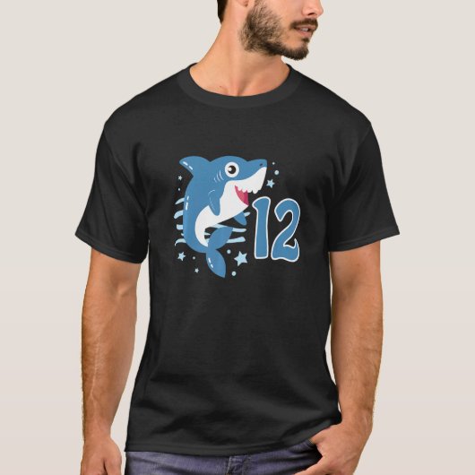 12e verjaardag Boys Shark 12 jaar oude zeehaai T-shirt (Voorkant)