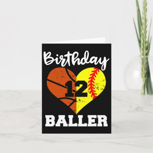 12e verjaardag Byller Fun 12 jaar oude Softbyll By Kaart (Voorkant)