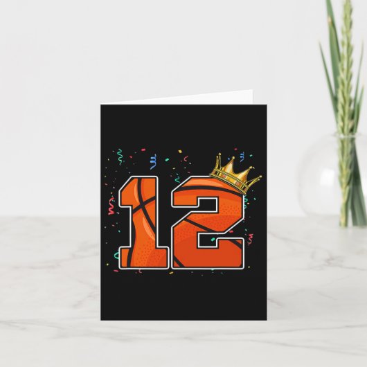 12e Verjaardag Bysketbyll Groot Nummer 12 Jaar Oud Kaart (Voorkant)