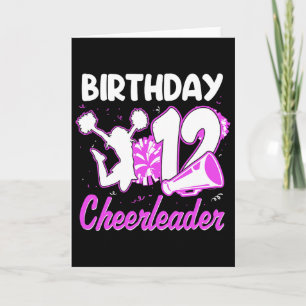 12e verjaardag Cheerleader Meisje 12 Jaar Oud Chee Kaart