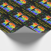 12e verjaardag: Colorful Music Symbols, Rainbow 12 Cadeaupapier (Hoek)