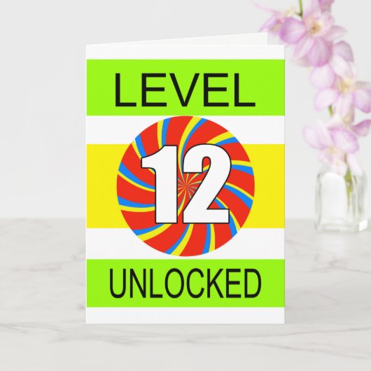 12e verjaardag computergamer kaart (Orchidee)