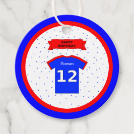 12e verjaardag dank je rode witte blauwe sterren bedankjes labels