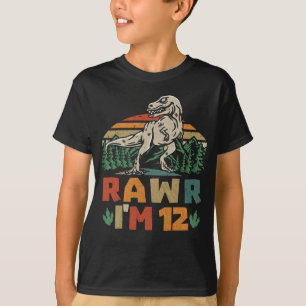 12e verjaardag Dinosaur T Rex Rawr Ik ben 12 voor T-shirt