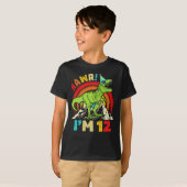 12e verjaardag Dinosaur T Rex Rawr Ik ben 12 voor  T-shirt (Voorkant volledig)