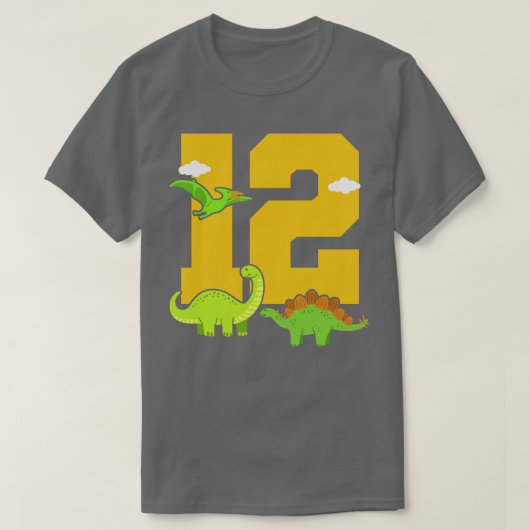 12e verjaardag dinosaurus t-shirt (Design voorkant)