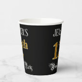 12e verjaardag — Fancy script, Faux Gold look Papieren Bekers (Links)
