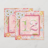 12e verjaardag feest scrapbooking stijl kaart (Voorkant / Achterkant)