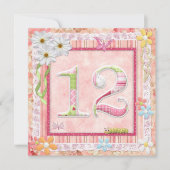 12e verjaardag feest scrapbooking stijl kaart (Voorkant)