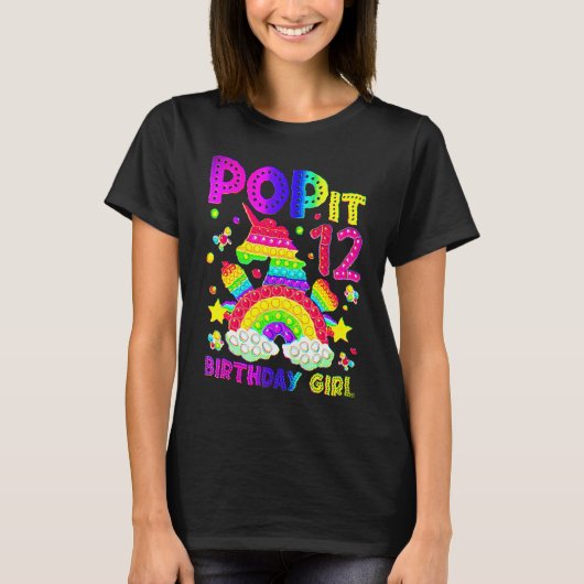 12e verjaardag Fidget Speelgoed Pop Het Verjaardag T-shirt (Voorkant)