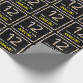 12e verjaardag: Floral Flowers Number, Custom Name Cadeaupapier (Hoek)