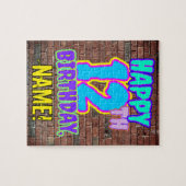 12e verjaardag ~ Fun, door Urban Graffiti geïnspir Legpuzzel (Horizontaal)