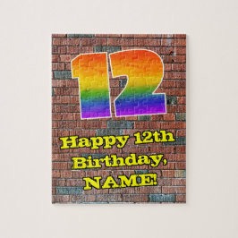 12e verjaardag: Fun Graffiti-geïnspireerde regenbo Legpuzzel