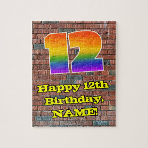 12e verjaardag: Fun Graffiti-geïnspireerde regenbo Legpuzzel