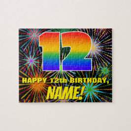 12e verjaardag: Fun, kleurrijk gevuurwerk Legpuzzel
