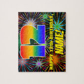 12e verjaardag: Fun, kleurrijk gevuurwerk Legpuzzel (Verticaal)