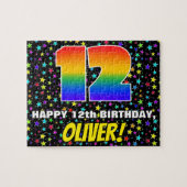 12e verjaardag — Fun, kleurrijk Star Field Pattern Legpuzzel (Horizontaal)