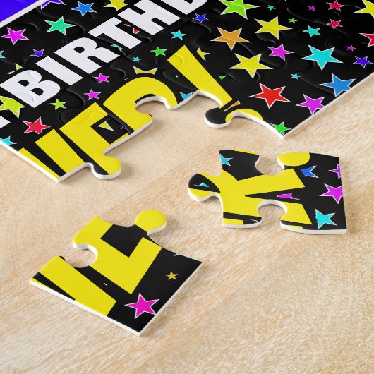 12e verjaardag — Fun, kleurrijk Star Field Pattern Legpuzzel (Zijkant)