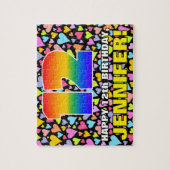 12e verjaardag — Fun, liefhebbende hartvormen + "1 Legpuzzel (Verticaal)