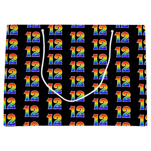 12e verjaardag: Fun Rainbow Event Nummer 12 Patroo Groot Cadeauzakje (Voorkant)