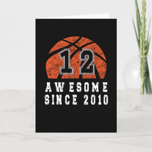 12e verjaardag, geboren in 2010 12 jaar Basketball Kaart (Voorkant)