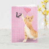 12e verjaardag gestreepte kat kaart (Gele Bloem)