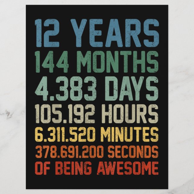  12e verjaardag Gift 12 jaar oud Briefhoofd (Voorkant)