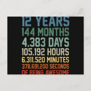 12e verjaardag Gift 12 jaar oud Feestdagenkaart