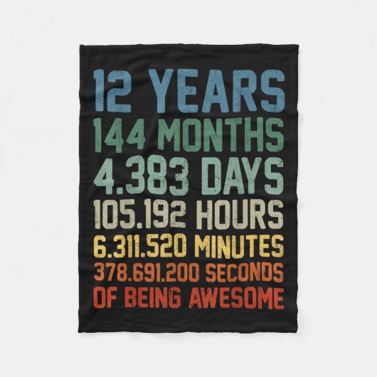 12e verjaardag Gift 12 jaar oud Fleece Deken (Voorkant)