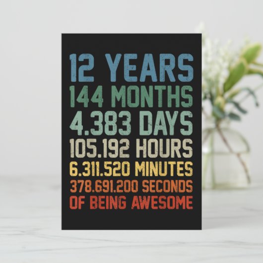 12e verjaardag Gift 12 jaar oud Kaart (Staand voorkant)