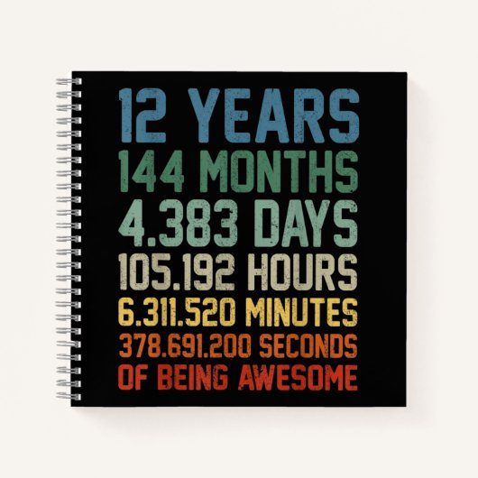  12e verjaardag Gift 12 jaar oud Notitieboek (Voorkant)