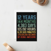  12e verjaardag Gift 12 jaar oud Notitiekaartje (Voorkant / Achterkant in situ)