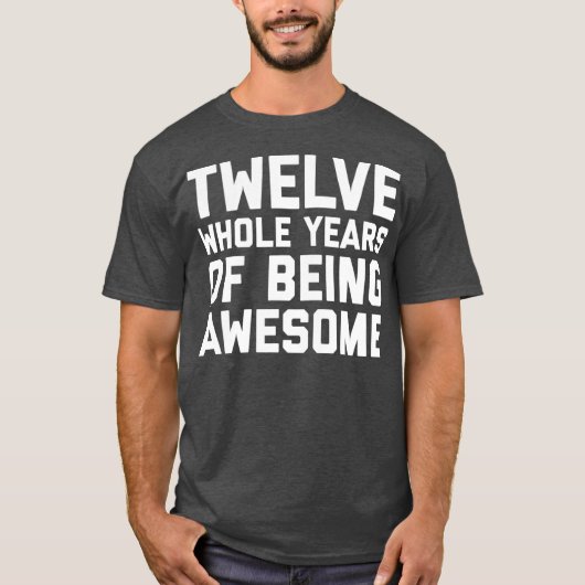 12e verjaardag Gift Age 12 jaar oud Jongen Meisje T-shirt (Voorkant)