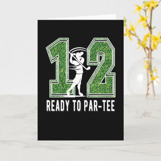 12e verjaardag Gift Golf Player 12-jarige jongen Kaart (Gele Bloem)