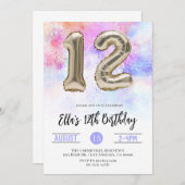 12e verjaardag gradiënt uitnodiging (Voorkant / Achterkant)