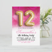 12e verjaardag gradiënt uitnodiging (Staand voorkant)