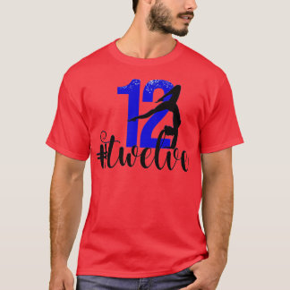 12e verjaardag gymnastiekpartij Royal Blue 12 Twel T-shirt