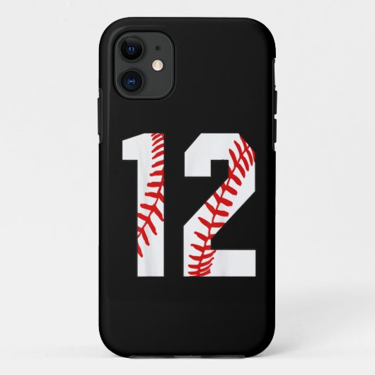 12e verjaardag honkbal groot nummer twaalf Case-Mate iPhone case (Achterkant)