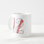 12e verjaardag honkbal groot nummer twaalf koffiemok (Voorkant links)