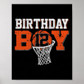 12e verjaardag jongen basketbal minnaar 12 jaar ou poster (Voorkant)